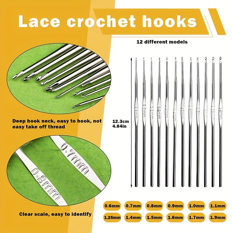 100pcs Crochet Set With Storage Box Ergonomic Knit DIY Hand Woven Craft Art Tool