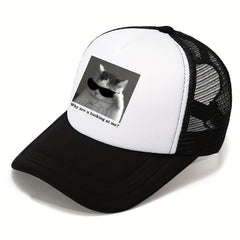 Men's Trucker Hat Mesh Breathable Sunshade Print Hip hop Cap