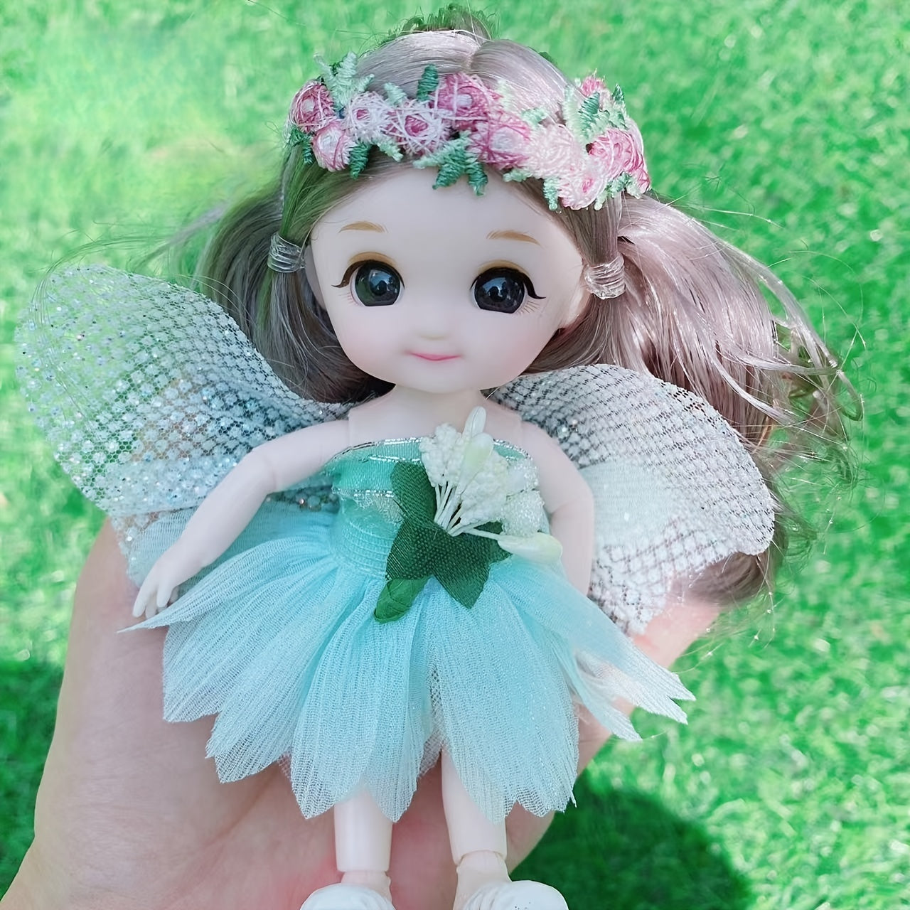 Flower Fairy Doll Wings BJD Doll Little Princess Toy Doll Hand Gift