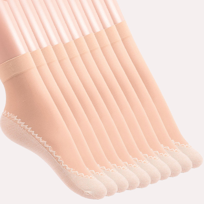 10 Pairs Women's Anti Slip Cotton Socks Sweat Absorbing Stretch Socks