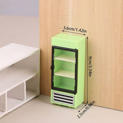 Mini Dollhouse Refrigerator Easy Assembly Realistic Micro Landscape Photography