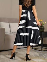 Pleated Skirts Casual Elastic Waist Maxi Skirts Women's Clothing