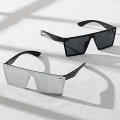 2 Pairs Men's Classic Square Rimless Sunglasses