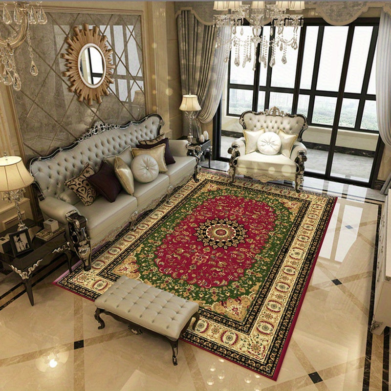 Vintage Floral Area Rug Non Shedding Floor Carpet Living Room Bedroom