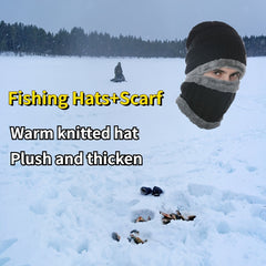 Winter Fishing Hat And Scarf Set Ear Protection Knitted Hat