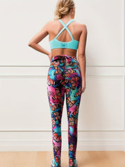 Butterfly Print High Waist Sports Leggings Stretch Butt Lifting Workout Pants