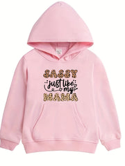 Girls 'Sassy Just Like My Mama' Hooded Sweatshirt - Youth Long Sleeve Pullover