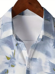 Men's Hawaiian Shirt Abstract Print Regular Fit Short Sleeves for Summer Beach