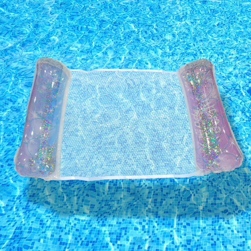 Glitter Gradient Inflatable Hammock for Pool & Lake with Sparkling Stars