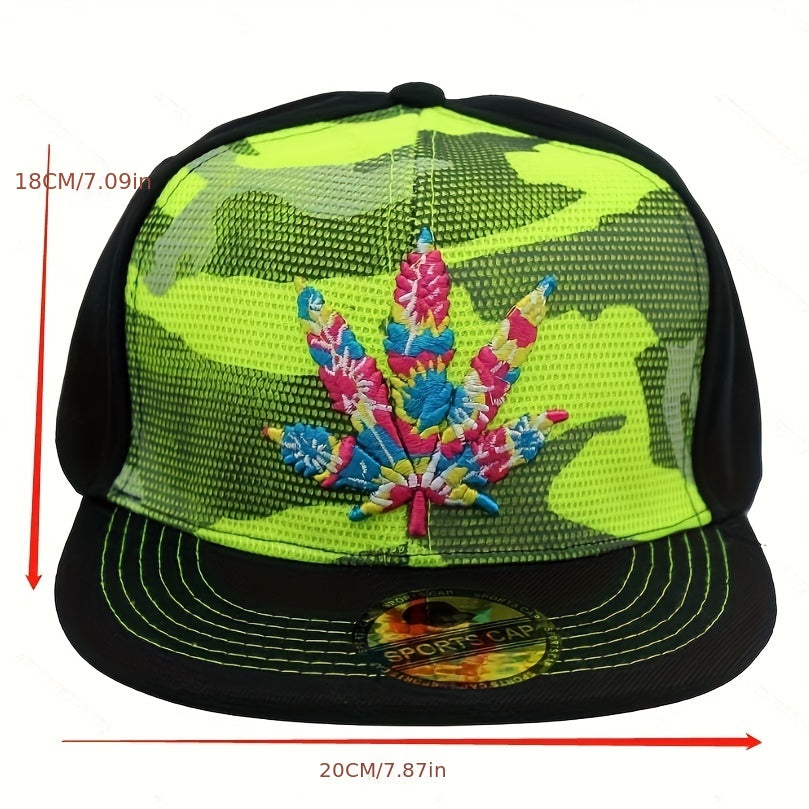 Sunshade Maple Leaf Embroidery Print Baseball Cap Adjustable Outdoor Sport