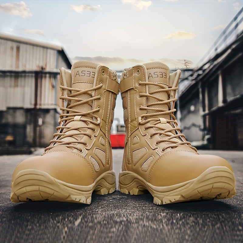 Men's Tactical High Top Lace Up Boots - Outdoor Walking Shoes
