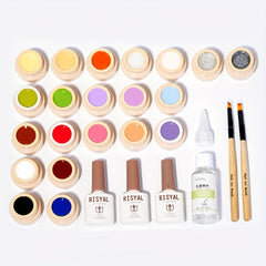 21 Colors Cream Pudding Gel Polish Set with Nail Brush Base and Top Coat