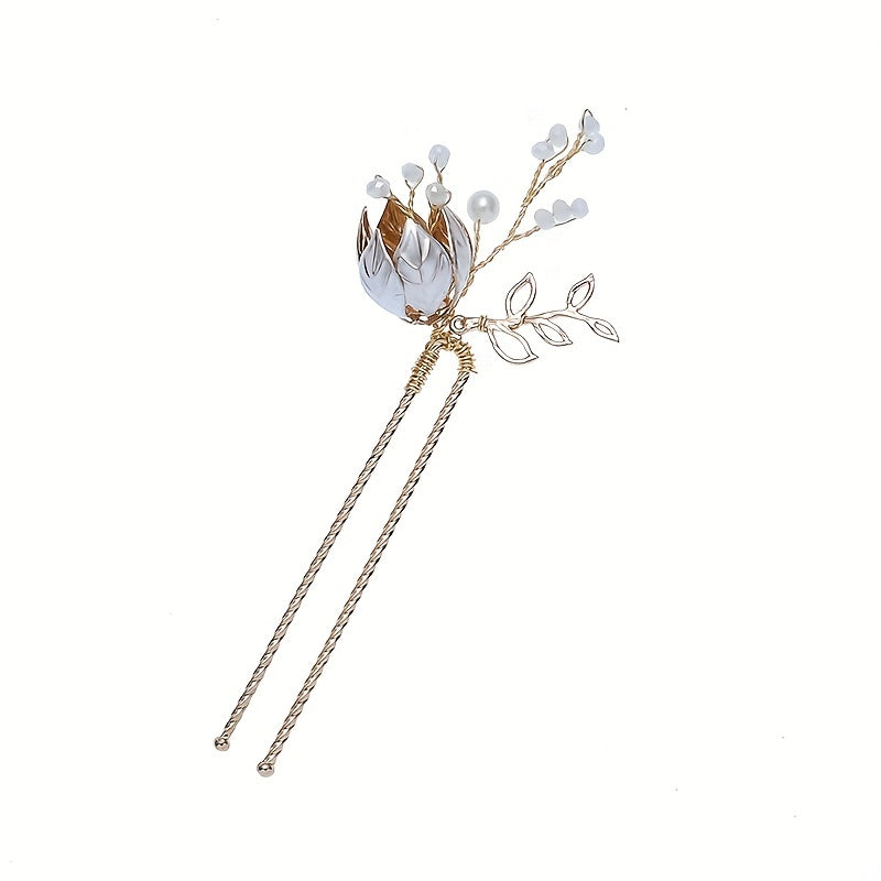 Faux Pearl Flower Hairpin U-Shaped Hair Pin Bridal Wedding Accessories