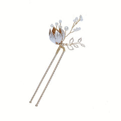 Faux Pearl Flower Hairpin U-Shaped Hair Pin Bridal Wedding Accessories
