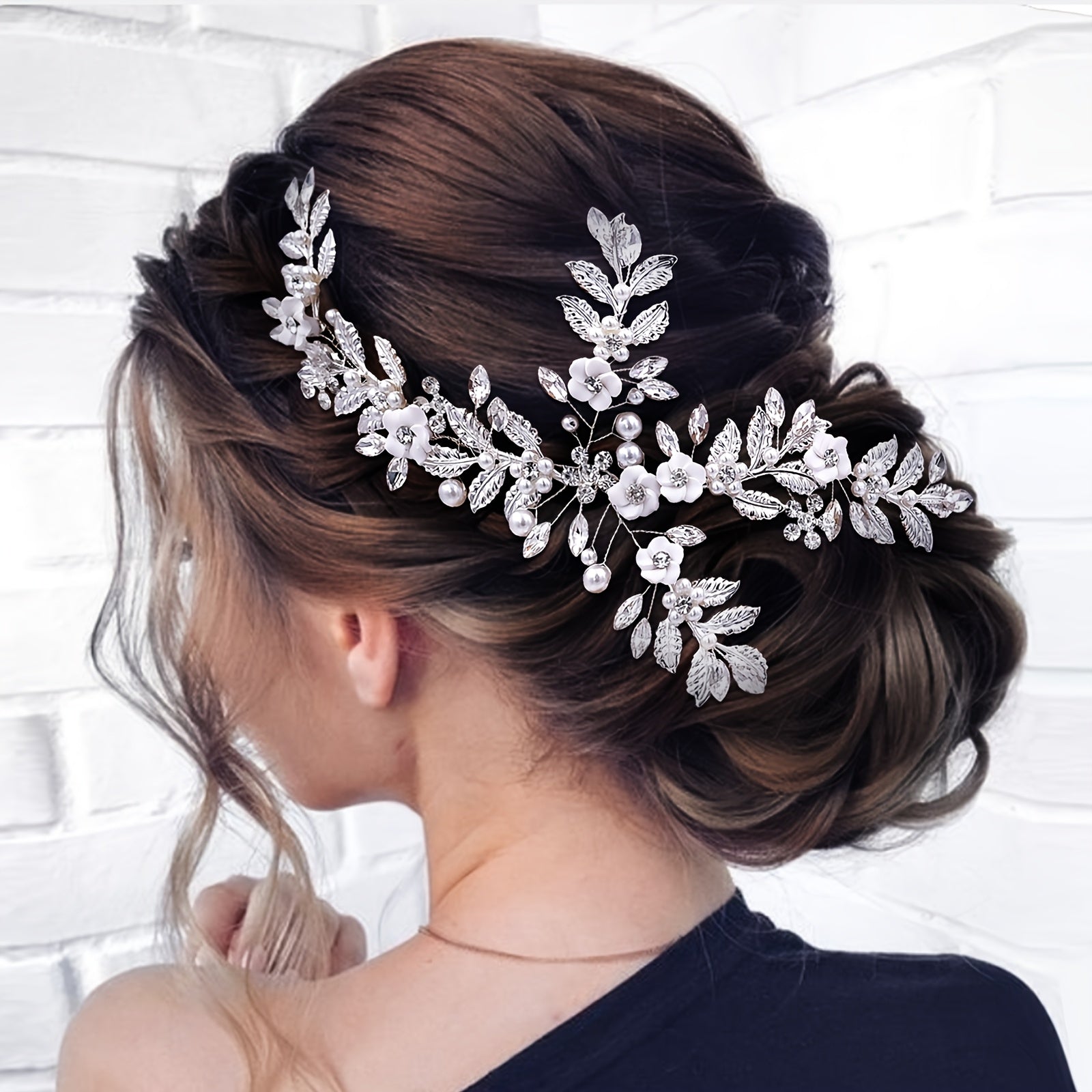 Sweet Style Ceramic Floral Hair Comb for Women