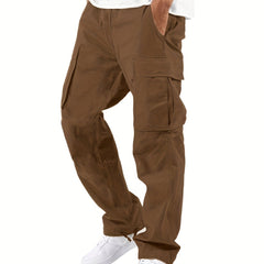Men's Heavyweight Cargo Pants Elastic Waist Jogger Sweatpants