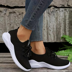 Women's Breathable Mesh Sneakers Casual Lace Up Running Shoes Lightweight