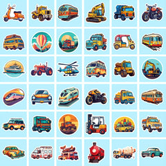 100pcs Excavator Building Blocks Creative Stickers