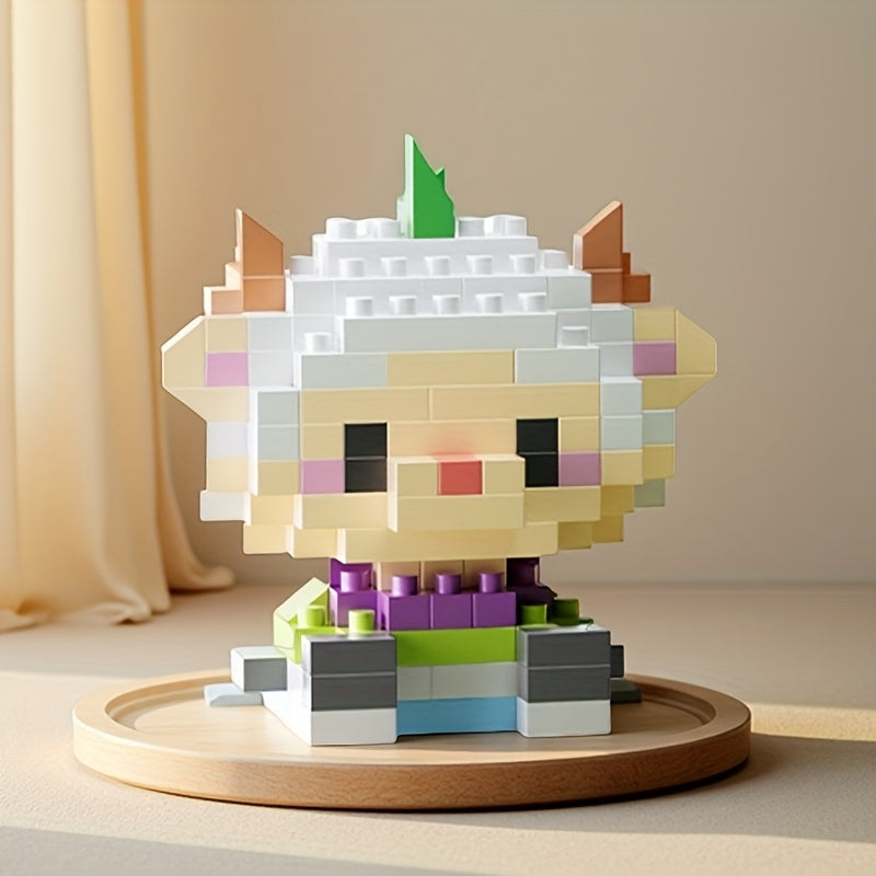 Goat Animal Cartoon Building Block Home Decor Educational Toy