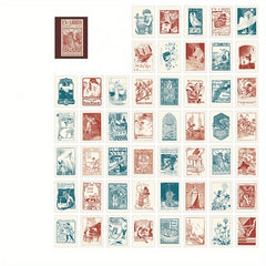 50pcs European American Vintage Writable Paper Journal Diary Material Paper