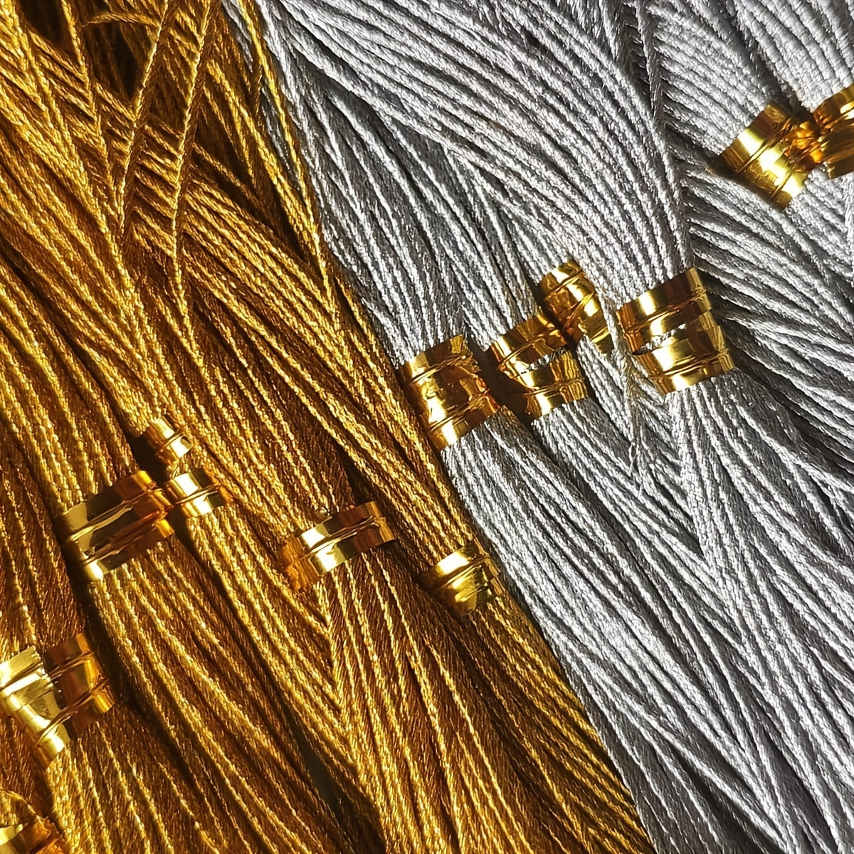 12 Skeins Metallic Embroidery Thread Cross Stitch Threads Golden Silvery