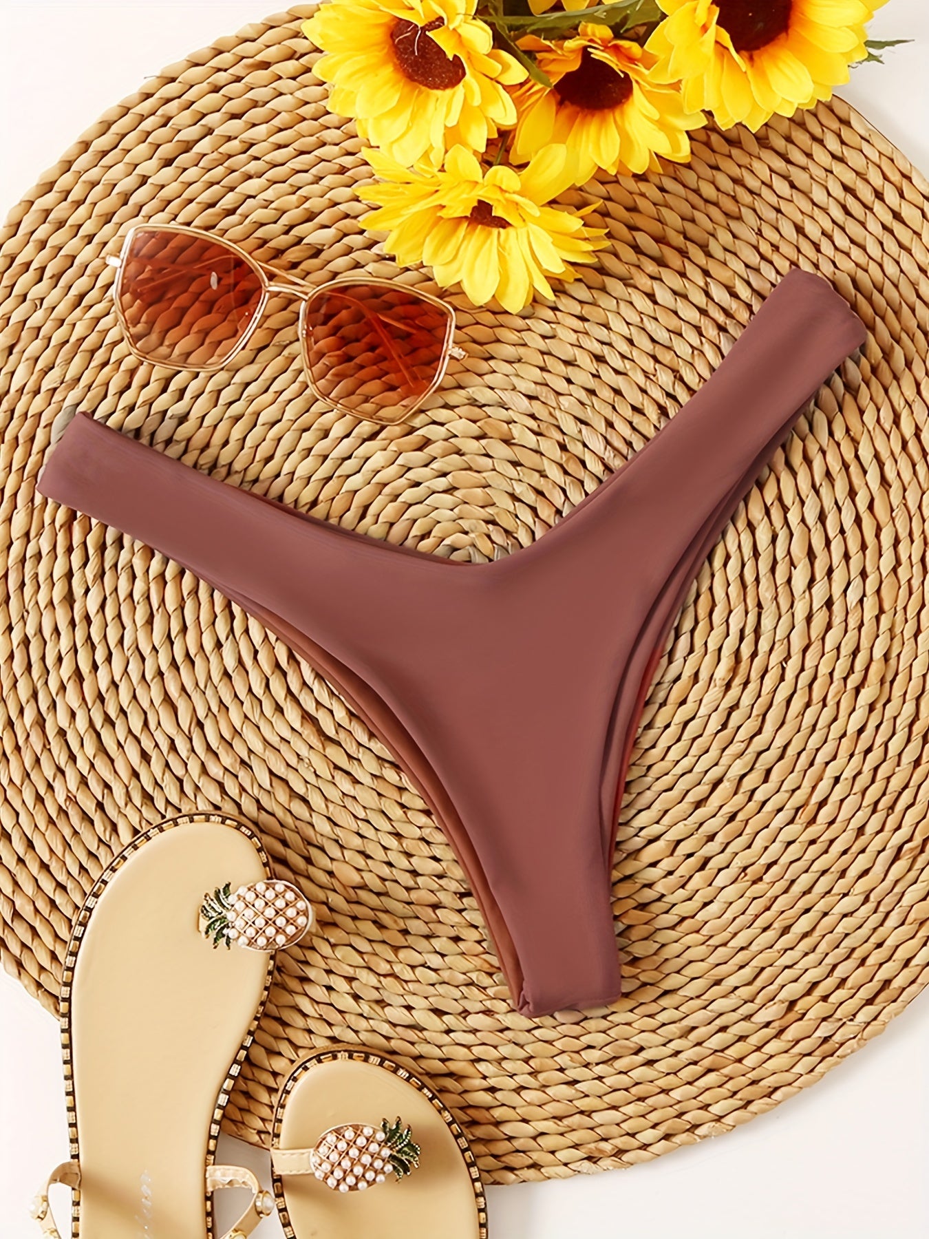 Sexy Cheeky Swimming Briefs V Shape Bikini Bottoms Women's Swimwear