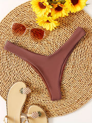 Sexy Cheeky Swimming Briefs V Shape Bikini Bottoms Women's Swimwear