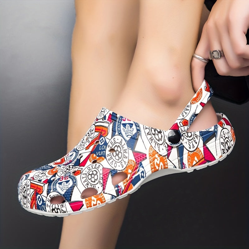 Women's Floral Pattern Clogs Slip On Pillow Slides