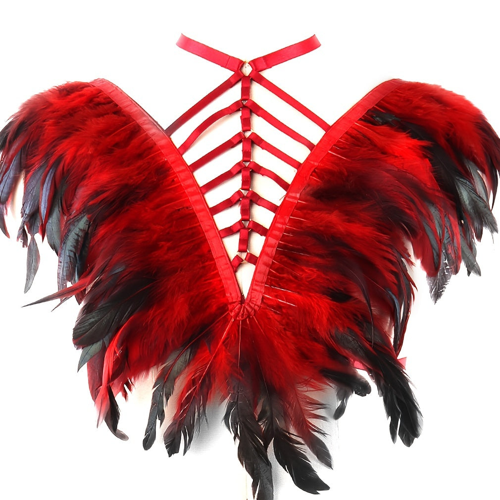 Feather Strappy Chest Harness Gothic Hollow Out Cage Body Suspenders