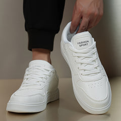 Men's Solid Skate Shoes Comfy Non Slip Lace Up Sneakers