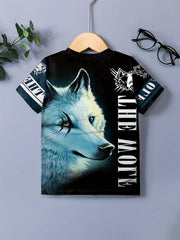 Boy's Wolf Graphic T-shirt Breathable 3D Print Loose Tee
