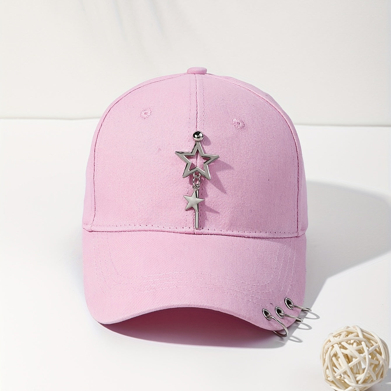 Pentagram Ring Rivet Baseball Cap Hip Hop Sun Hat Unisex Couple Dad Hats