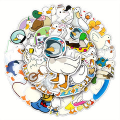 50pcs Duck Stickers Waterproof Vinyl Decals with Colorful Cartoon Designs