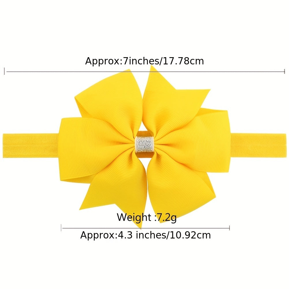 4pcs Girls Bowknot Elastic Headband Hair Accessories