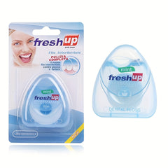 Portable Dental Floss Keychain 50m Thin Wax Floss Mint Flavored Teeth Cleaning