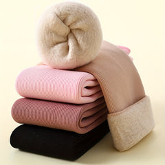 4 Pairs Plush Lined Socks Warm Mid Tube Women's Stockings