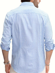 Men's Striped Shirt Long Sleeves Regular Fit