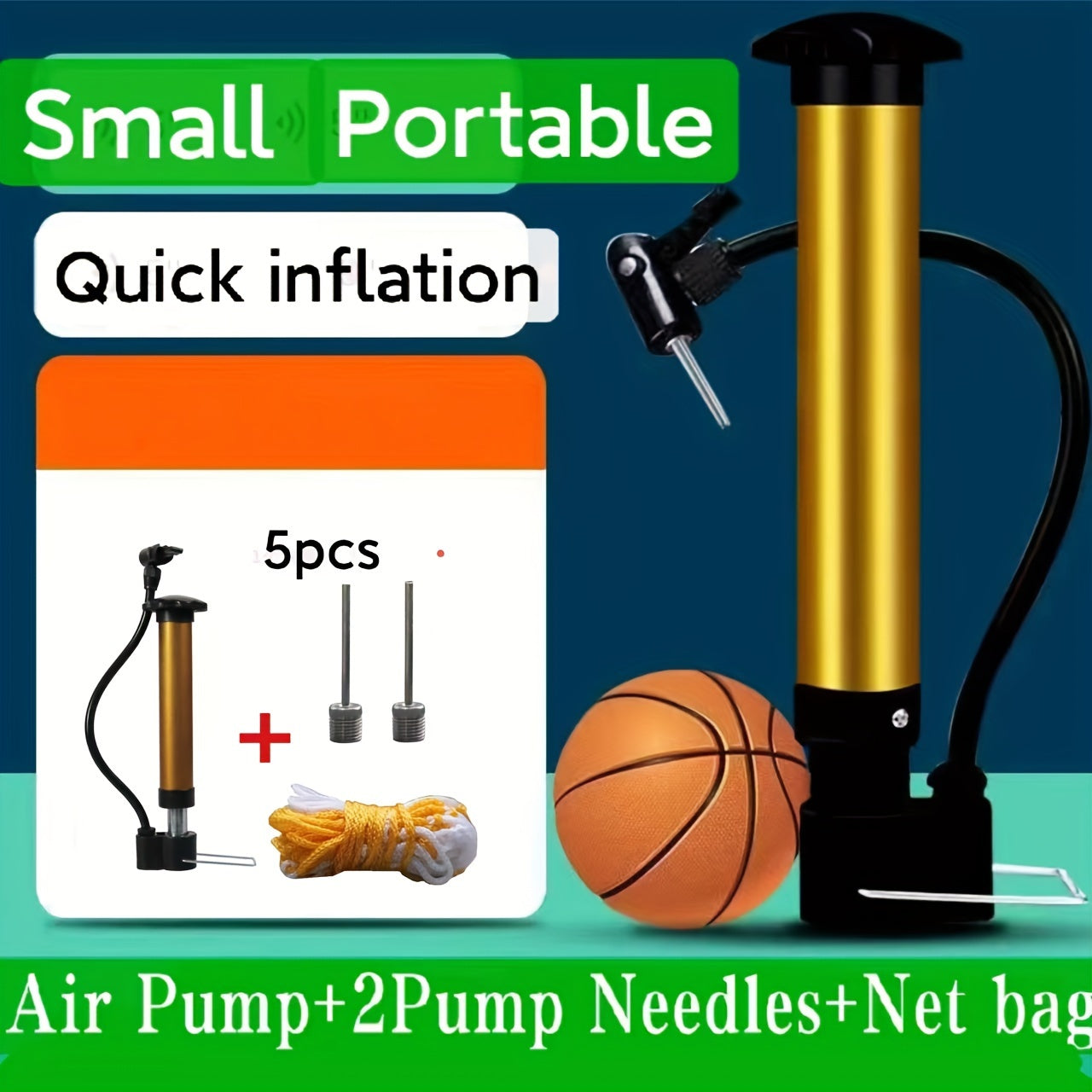 Portable Mini Air Pump For Sports Balls Inflation