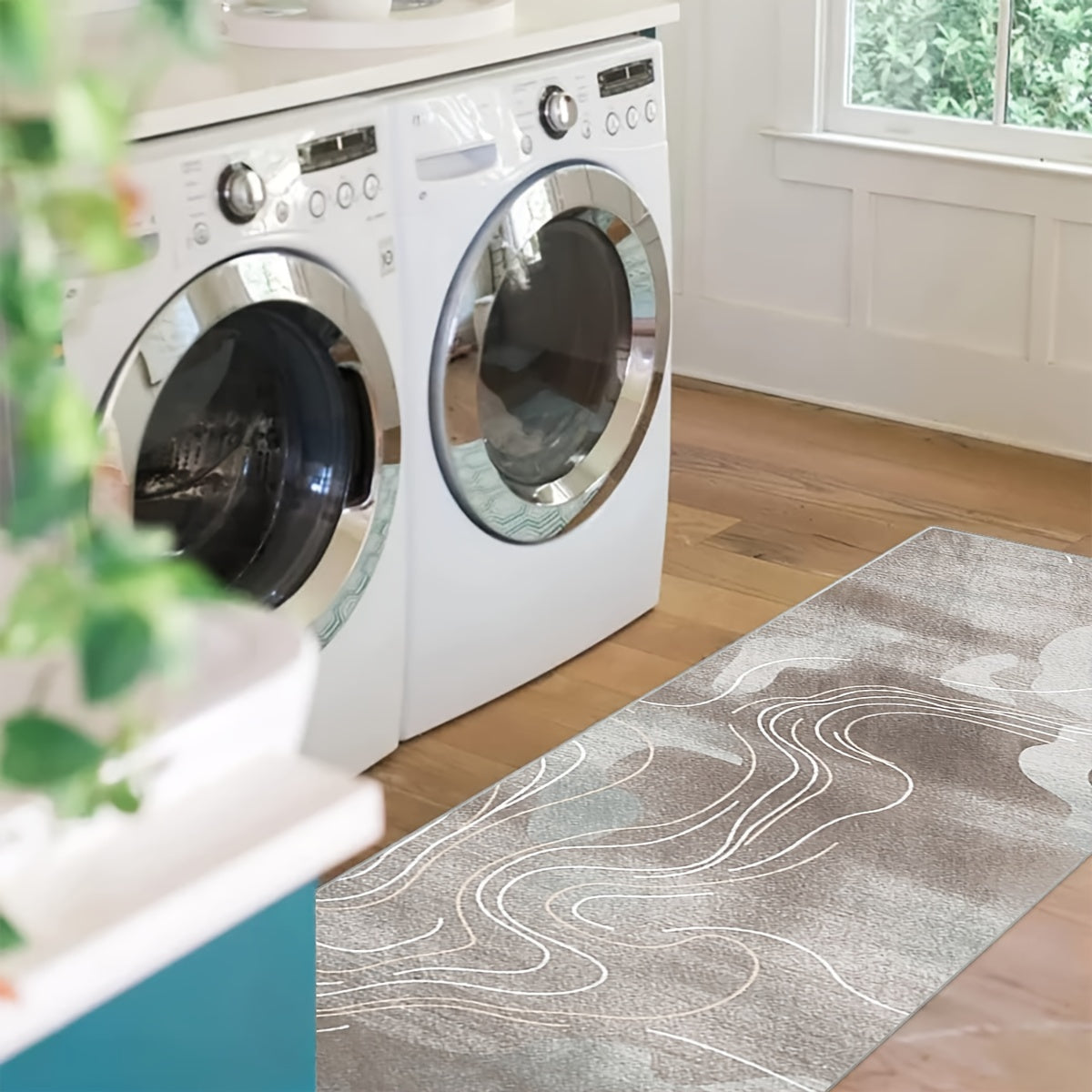 Abstract Runner Rug Soft Hallway Oriental Long Modern Laundry Room