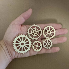 20 PCS DIY Mini Wooden Gears Set Mixed Shapes 26 50mm 1 1 97in