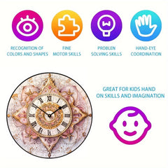 Round Clock Puzzle Christmas Gift Birthday Gift Puzzle Wooden Puzzle