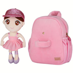 Toddler Plush Doll Shoulder Backpack for Kids 1-5 Years
