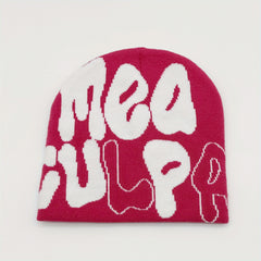 Alphabet Jacquard Multicolor Knit Beanie