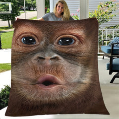 Chimpanzee Printed Blanket for Home or Travel