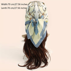 Chain Printed Square Scarf Thin Breathable Headscarf