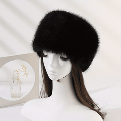Warm Faux Fur Bucket Hat Soft Coldproof Beanie for Women