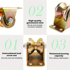 2pcs V Groove Steel Caster Wheel Rope Pulley Sliding Door Wheel