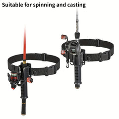 Adjustable Fishing Waist Belt with Rod Holder for Spinning and Casting Rods