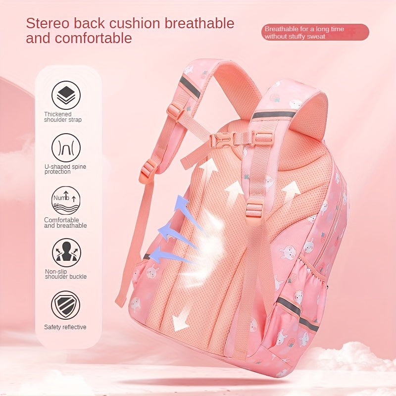 Cartoon Bunny School Bag Large Capacity Backpack for Kids