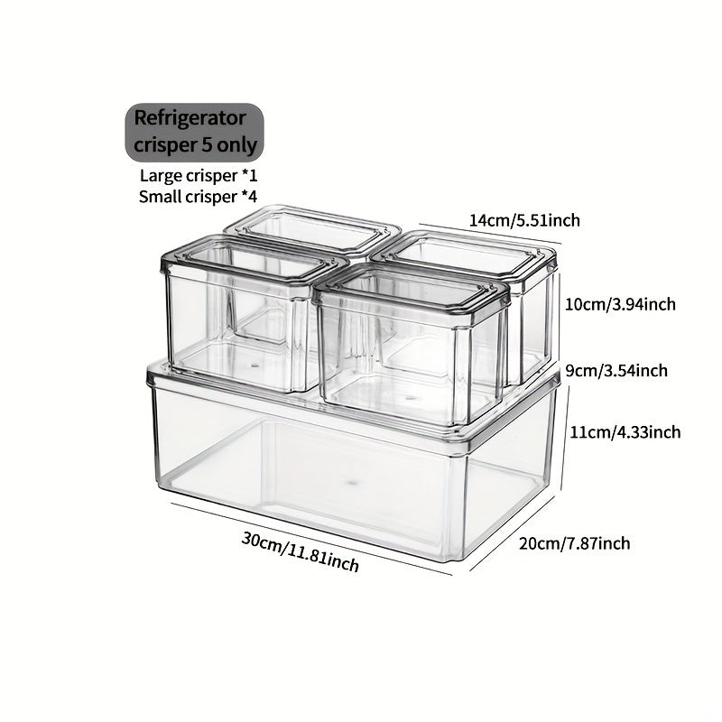 5pcs Refrigerator Storage Box Food Egg Dumpling Transparent Kitchen Accessories